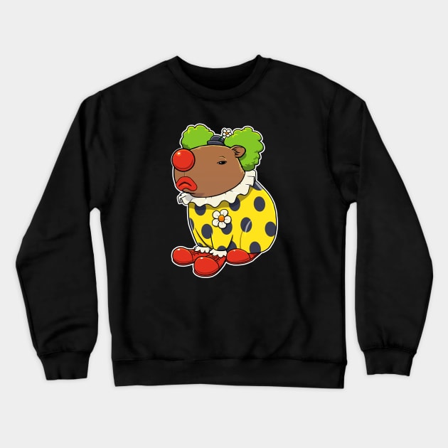 Grumpy Capybara Clown Crewneck Sweatshirt by capydays